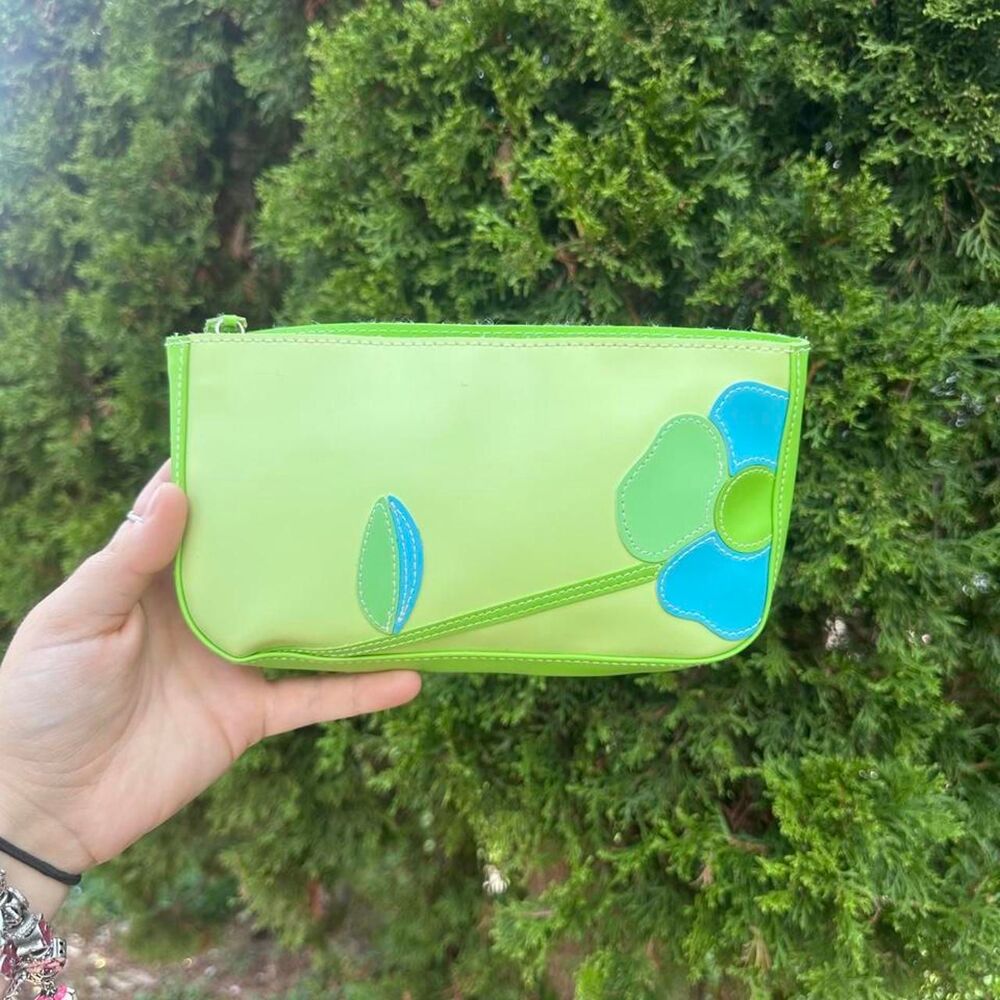 Green/Blue Floral Zipper Pouch